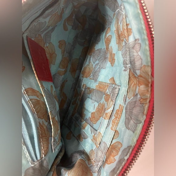 Hobo Red Pink Mara Crossbody Leather Bag - Picture 9 of 13